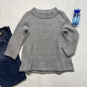 LOFT Women's Knit Sweater Gray 3/4 Sleeve